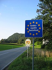 The Schengen area has led to the abolition of border controls. (open "Schengen border" near Kufstein, Tyrol)