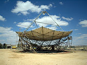 The world's largest solar parabolic reflector at the Ben-Gurion National Solar Energy Center in the Negev Desert