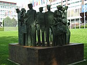 Monument for human rights in front of the Europapalast