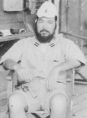 Tamotsu Ema, leider van de Zuikaku duikbommenwerpers die Yorktown beschadigden.  