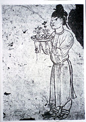 Kinesisk tegning af noget, der ligner bonsai, tidligt 8. århundrede