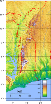 Topography of Togo