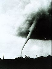 Een tornado in Manhattan, Kansas  