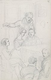 Franz Schubert among friends , drawing by Ferdinand Georg Waldmüller, Albertina Vienna.