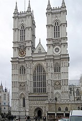 West facade of Westminster Abbey in London