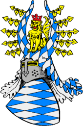 Coat of arms of the Counts of Bogen, from 1242 of the Bavarian Dukes from the House of Wittelsbach (around 1300)