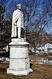 Statua del governatore del Massachusetts John A. Andrew, che approvò la creazione del 54° Reggimento