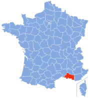 Location of the department of Bouches-du-Rhône