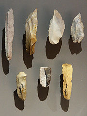 Later paleolithische messen gemaakt door Homo sapiens  