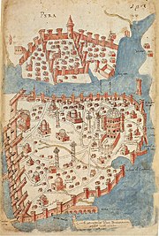 Representation of Constantinople by Cristoforo Buondelmonti, 1422