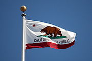 L'attuale bandiera della California, che divenne uno Stato americano il 9 settembre 1850.