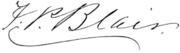 Blair's handtekening