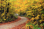 Oktober is een herfstmaand op het noordelijk halfrond, zoals hier te zien is in Vermont.