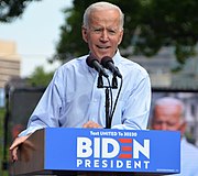 Biden al suo primo raduno per la campagna presidenziale a Philadelphia, Pennsylvania, maggio 2019