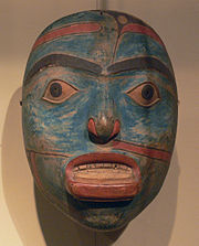 Mask of a mythical Ahan woman of the Haida. Ethnological Museum Berlin, acquired in 1837.