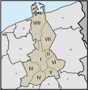 City districts of Bruges