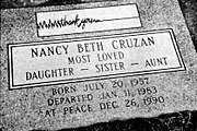 Η ταφόπλακα της Nancy Cruzan