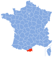 Location of the department of Pyrénées-Orientales