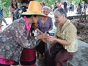 Celebrazione del Songkran in Thailandia intorno al 14 aprile.