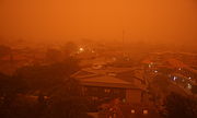 Immagine di prima mattina della tempesta di polvere che ha colpito Sydney, Australia, il 23 settembre 2009