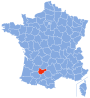 Location of the department of Tarn-et-Garonne