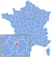 Location of the department Val-de-Marne