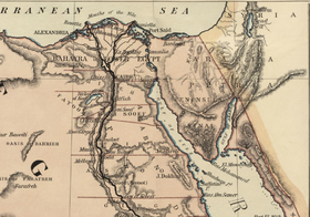 The Nile Valley with the major Egyptian cities