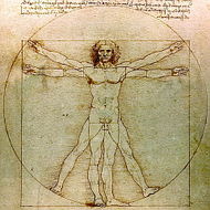 Vitruviaanse man door Leonardo da Vinci, Galleria dell' Accademia, Venetië  
