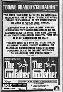 Theaterreclame voor The Godfather in Allentown, PA (28 mei)  