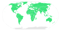 Eine Karte mit den Ländern, die an den Olympischen Spielen 2000 teilgenommen haben.