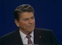 Media afspelen De aanvaardingstoespraak van Reagan op de laatste dag van het nationale republikeinse verdrag van 1980