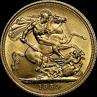 Reverz anglické panovnické mince  