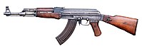Sovětská útočná puška AK-47 - široce používaná vojenská útočná puška