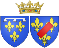 Armas de Françoise Marie de Bourbon, Légitimée de France como Duquesa de Orléans.  