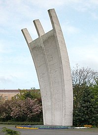 Monument voor de luchtbrug van Berlijn bij luchthaven Tempelhof