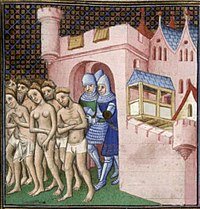 Verdrijving van de Katharen uit Carcassonne in 1209  