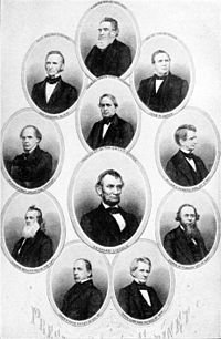 Portretten van Lincoln's kabinetsleden