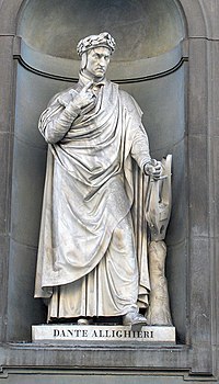 Standbeeld van Dante bij de Uffizi, Florence.