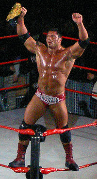 Batista tijdens zijn eerste wereldkampioenschap zwaargewicht  