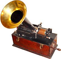Phonographe à cylindre de cire d'Edison c. 1899