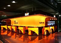 Het Sixt autoverhuurkantoor op de luchthaven van München, Duitsland.  