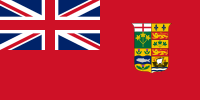 Una bandera roja de Canadá. Antes de 1921, el escudo de Canadá era una colección de escudos provinciales.