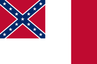A "bandeira manchada de sangue" - a terceira e última bandeira dos Estados Confederados da América. (4 de março de 1865 - em diante)