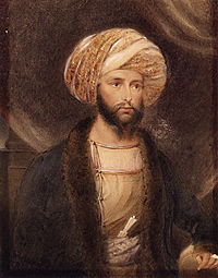 James Abbott in abito afgano, ritratto di B. Baldwin, 1841