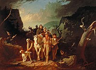 Daniel Boone begeleidt kolonisten door de Cumberland Gap door George Caleb Bingham