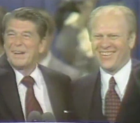 Reagan a prezident Ford v poslední den republikánského sjezdu v roce 1976