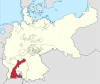 Ubicación del Gran Ducado dentro de las fronteras de la Alemania moderna.