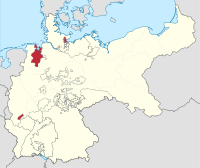 El estado tal y como se muestra en un mapa del "Deutsches Reich" (1871-1918) ..  