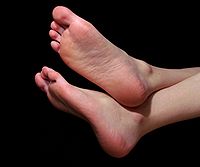 De voet van een man