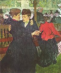 Henri de Toulouse-Lautrec, In de Moulin Rouge: Twee walsende vrouwen, 1892  